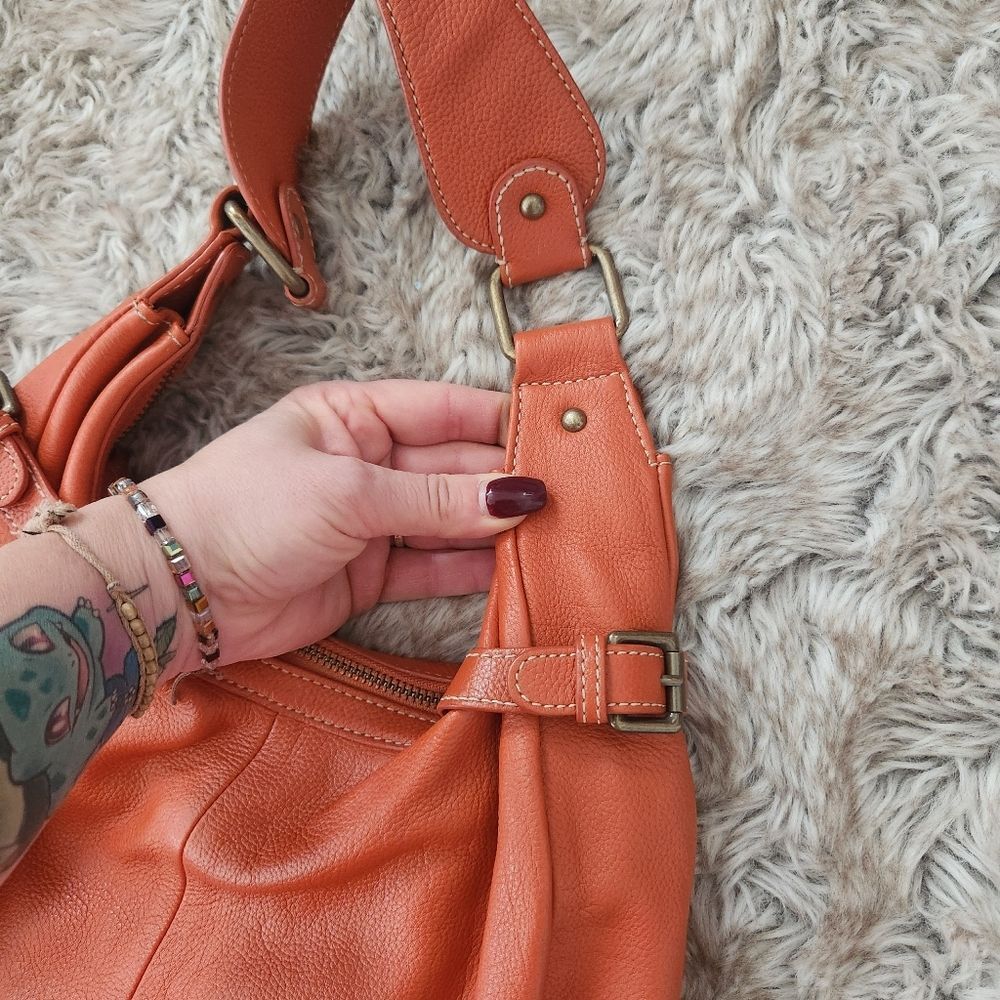 Gianni Bini Orange Leather Shoulder Bag‎ - Picture 4 of 13